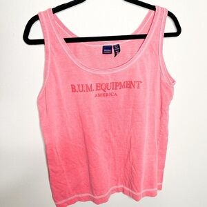 VTG Y2K 90’s B.U.M. Equipment Pink Tank Top Size Large 100% Cotton Women’s